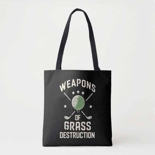 Tote Bag Weapons of Grass Destruction Golf Clubs Sarcastic (Devant)