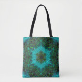 Tote Bag Weaver Mandala bleu et vert (Devant)