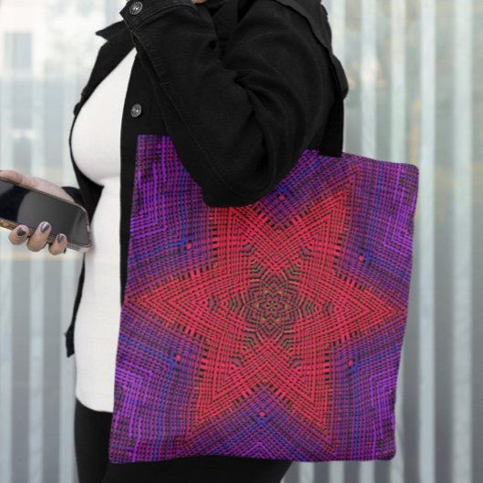 Tote Bag Weaver Mandala rouge et violet