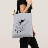 Tote Bag Web Spider & Illustration manuelle (De près)