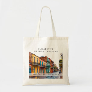 Tote Bag Week-end d'anniversaire aquarelle à la Nouvelle-Or