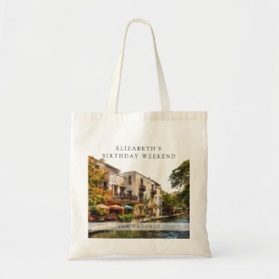 Tote Bag Week-end d'anniversaire aquarelle à San Antonio