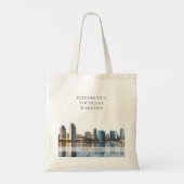 Tote Bag Week-end d'anniversaire aquarelle sur la skyline d (Dos)