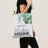 Tote Bag Week-end d'anniversaire tropical Fourre-tout perso (De près)