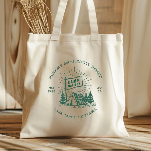 Tote Bag Week-end de camping rétro pour futures mariées
