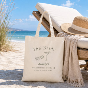 Tote Bag Week-end de célibataire de la mariée en vert sauge