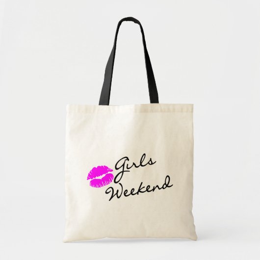 Tote Bag Week-end de filles (noir de baiser) (Devant)