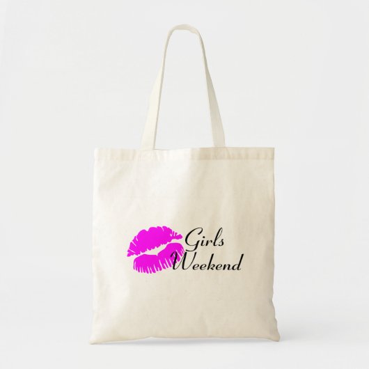Tote Bag Week-end de filles (noir de baiser) (Devant)