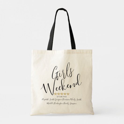 Tote Bag Week-end de filles personnalisé cinq étoiles (Dos)