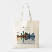Tote Bag Week-end d'enterrement Dallas Skyline Aquarelle (Dos)
