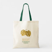 Tote Bag Week-end Feuille de la Monstera d'or moderne (Dos)