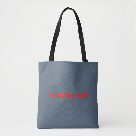 Tote Bag "week-end" rouge bleu / gris (Devant)