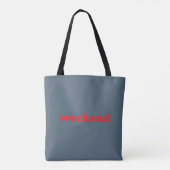 Tote Bag "week-end" rouge bleu / gris (Dos)