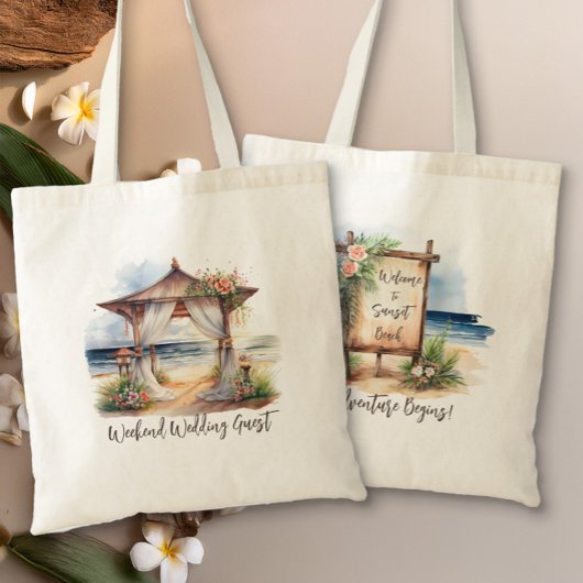 Tote Bag Weekend Beach Wedding Accueil personnalisé