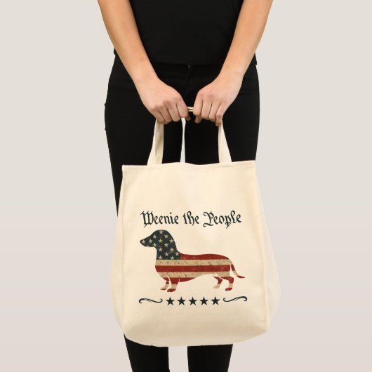 Tote Bag Weenie Le Peuple Dachshund 4 juillet (Devant (produit))