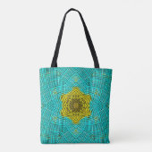 Tote Bag Weer Mandala bleu et jaune (Dos)