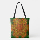 Tote Bag Weer Mandala jaune orange et vert (Dos)