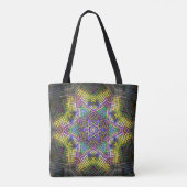 Tote Bag Weer Mandala jaune rose et vert (Dos)