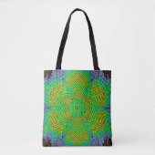 Tote Bag Weer Mandala Orange Vert et Bleu (Devant)