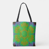 Tote Bag Weer Mandala Orange Vert et Bleu (Dos)