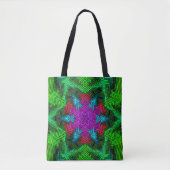 Tote Bag Weer Mandala rose bleu et vert (Devant)