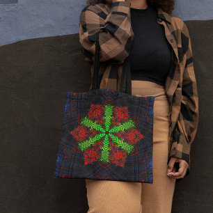 Tote Bag Weer Mandala Rouge Vert et Bleu