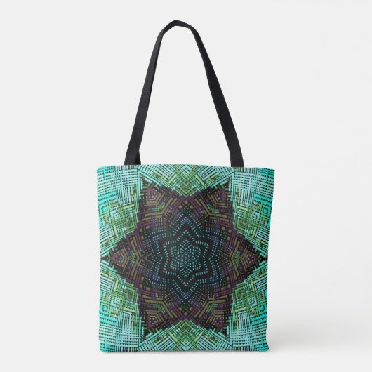 Tote Bag Weer Mandala Vert bleu et violet (Dos)