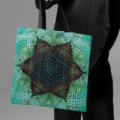 Tote Bag Weer Mandala Vert bleu et violet