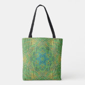 Tote Bag Weer Mandala vert jaune et bleu (Dos)