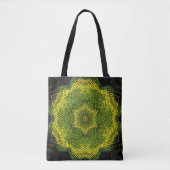 Tote Bag Weer Mandala vert jaune et noir (Devant)