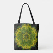 Tote Bag Weer Mandala vert jaune et noir (Dos)