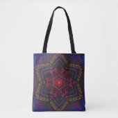 Tote Bag Weer Mandala violet jaune rouge et bleu (Devant)