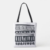 Tote Bag Weft I | Aquarelle noire moderne (Dos)