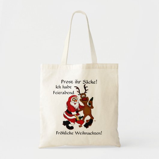 Tote Bag Weihnachtsmann mit Elch (Devant)