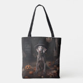 Tote Bag Weimaraner Citrouilles Halloween effrayant (Dos)