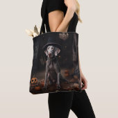 Tote Bag Weimaraner Citrouilles Halloween effrayant (De près)