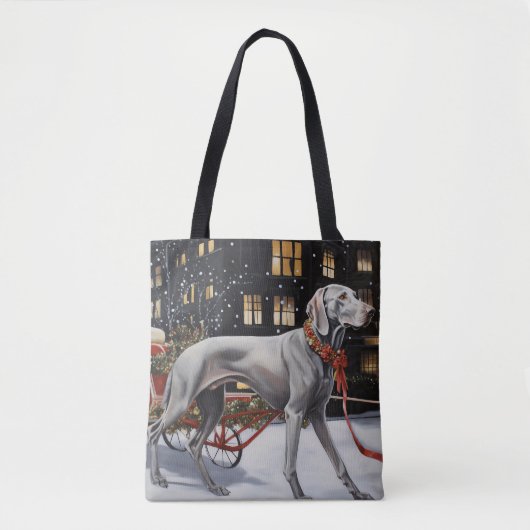 Tote Bag Weimaraner Festin de Noël (Devant)