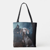 Tote Bag Weimaraner Halloween Épouvantable (Dos)