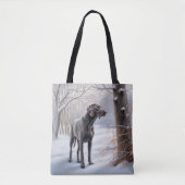 Tote Bag Weimaraner Laisser Neige Noël (Devant)