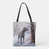 Tote Bag Weimaraner Laisser Neige Noël (Dos)