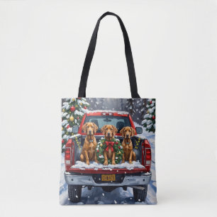 Tote Bag Weimaraner Noël Camion Rouge Fêtes de fin d'année