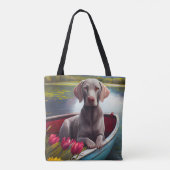Tote Bag Weimaraner sur une pédale : une aventure Pittoresq (Dos)