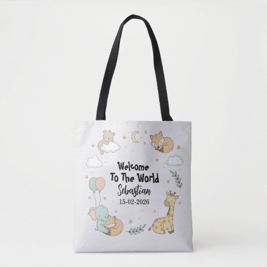 Tote Bag Welcome To The World Sebastian Personalized Tote  (Devant)