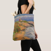 Tote Bag West Cliff Dog Beach & Sailing dans Sunset (De près)