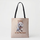 Tote Bag West Highland Terrier, Ajouter le nom du chien, mo (Devant)