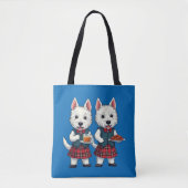 Tote Bag West Highland Terriers Burns Night With Dram  (Devant)