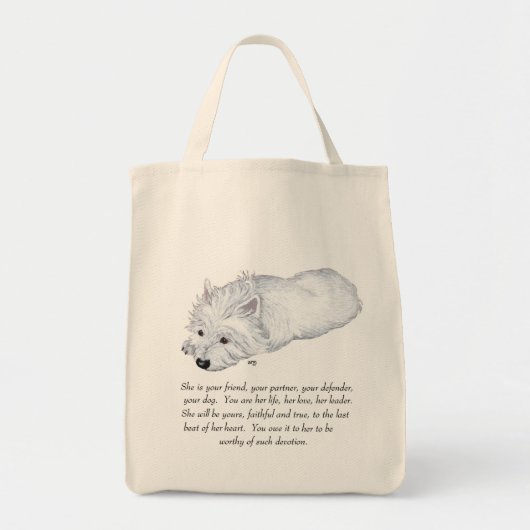 Tote Bag West Highland White Terrier Keepsakland (Devant)