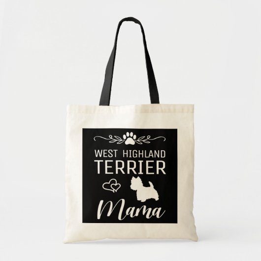 Tote Bag West Highland White Terrier Mama Westie Maman (Devant)