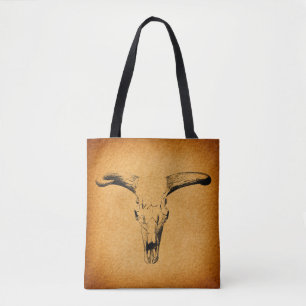 Tote Bag Western Bull Horns