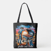 Tote Bag Western Cowboy BBQ Grillin' et Chillin' (Dos)